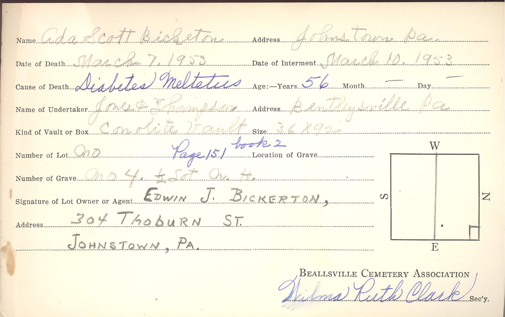 burial card